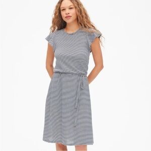 GAP Black and White Striped Midi Dress size small